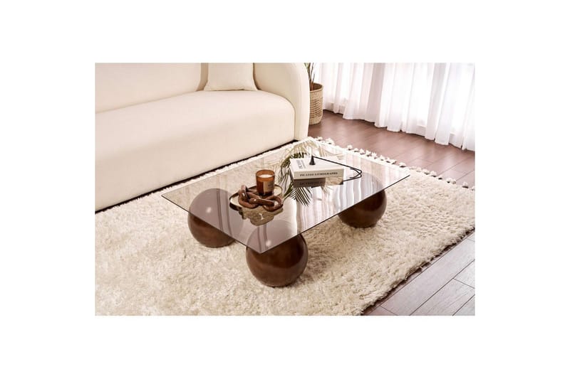 Soffbord Nordure Koushik Soffbord 110 cm Sand, Chocolate Brown - Möbler - Vardagsrum - Soffbord & vardagsrumsbord - Soffbord