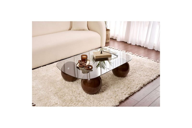 Soffbord Nordure Maroulburg Soffbord 118 cm Grå,Brun - Möbler - Vardagsrum - Soffbord & vardagsrumsbord - Soffbord