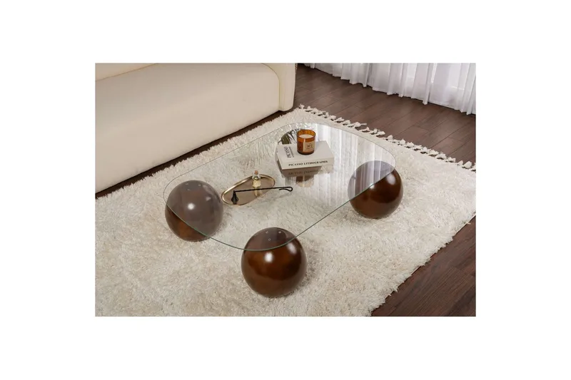 Soffbord Nordure Maroulburg Soffbord 118 cm Vit,Brun - Möbler - Vardagsrum - Soffbord & vardagsrumsbord - Soffbord