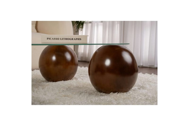 Soffbord Nordure Maroulburg Soffbord 118 cm Vit,Brun - Möbler - Vardagsrum - Soffbord & vardagsrumsbord - Soffbord
