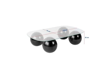 Soffbord Nordure Maroulburg Soffbord 118 cm Vit,Brun - Möbler - Vardagsrum - Soffbord & vardagsrumsbord - Soffbord