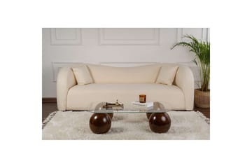 Soffbord Nordure Maroulburg Soffbord 118 cm Vit,Brun - Möbler - Vardagsrum - Soffbord & vardagsrumsbord - Soffbord