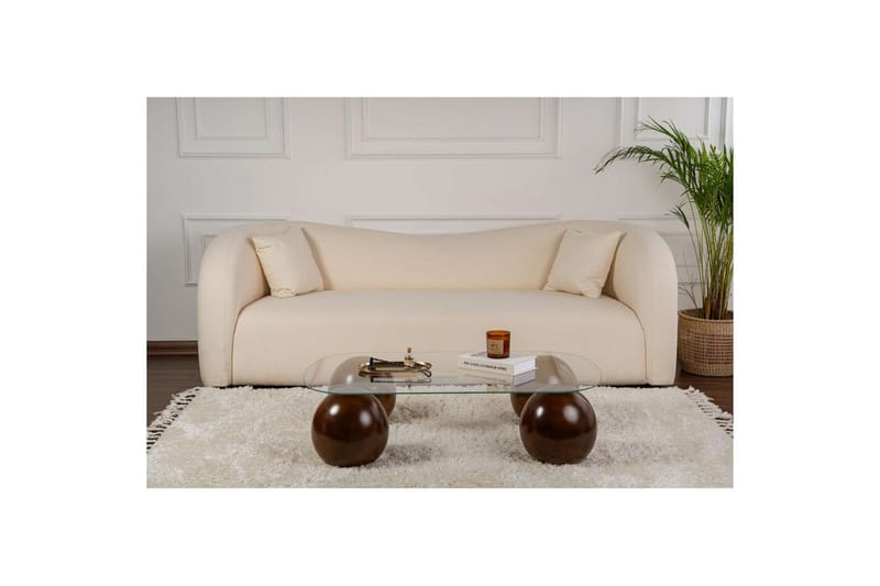 Soffbord Nordure Maroulburg Soffbord 118 cm Vit,Brun - Möbler - Vardagsrum - Soffbord & vardagsrumsbord - Soffbord