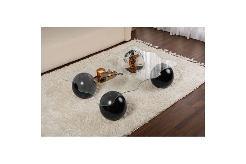 Soffbord Nordure Soffbord Elinville svart / transparent Svart,Vit - Möbler - Vardagsrum - Soffbord & vardagsrumsbord - Soffbord