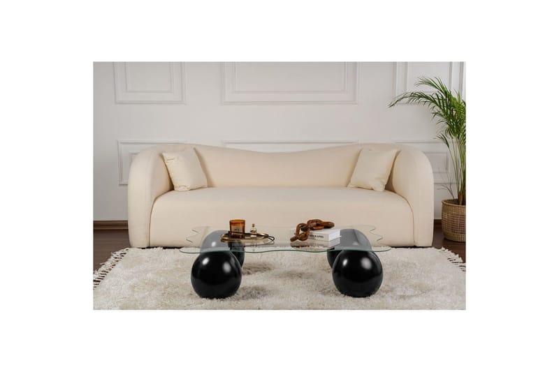 Soffbord Nordure Soffbord Elinville svart / transparent Svart,Vit - Möbler - Vardagsrum - Soffbord & vardagsrumsbord - Soffbord