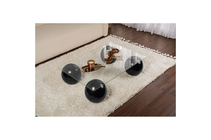 Soffbord Nordure Soffbord Koushik Svart / Transparent Svart - Möbler - Vardagsrum - Soffbord & vardagsrumsbord - Soffbord