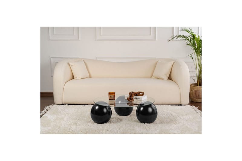 Soffbord Nordure Soffbord Sibas Svart / Transparent Svart,Silver - Möbler - Vardagsrum - Soffbord & vardagsrumsbord - Soffbord