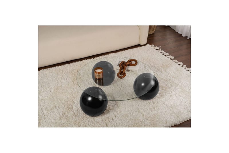 Soffbord Nordure Soffbord Sibas Svart / Transparent Svart,Silver - Möbler - Vardagsrum - Soffbord & vardagsrumsbord - Soffbord