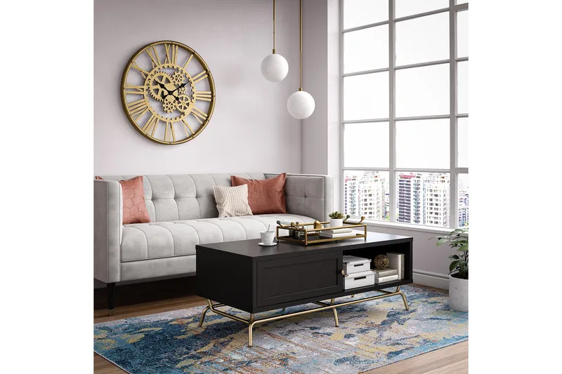 Nova Soffbord 122 cm med Förvaring Svart - CosmoLiving - Möbler - Vardagsrum - Soffbord & vardagsrumsbord - Soffbord