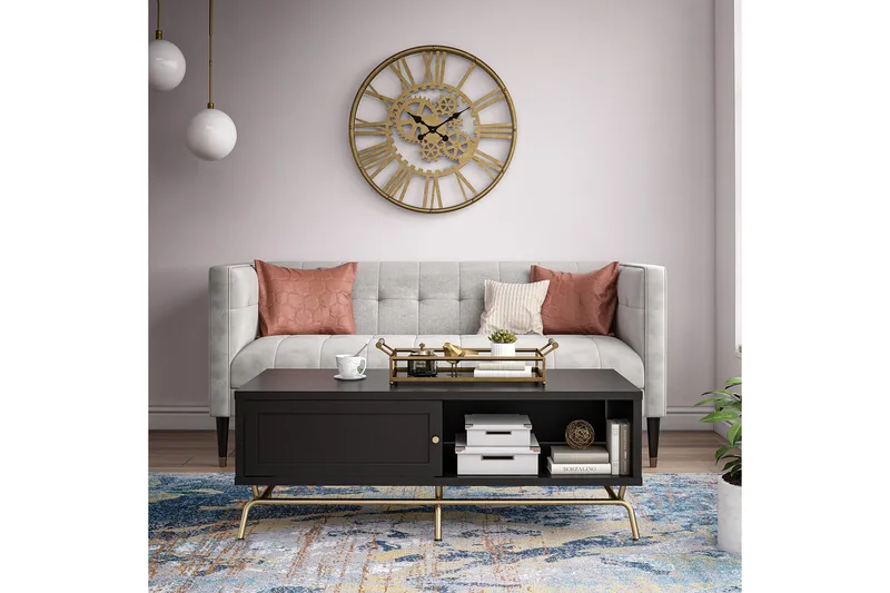 Nova Soffbord 122 cm med Förvaring Svart - CosmoLiving - Möbler - Vardagsrum - Soffbord & vardagsrumsbord - Soffbord