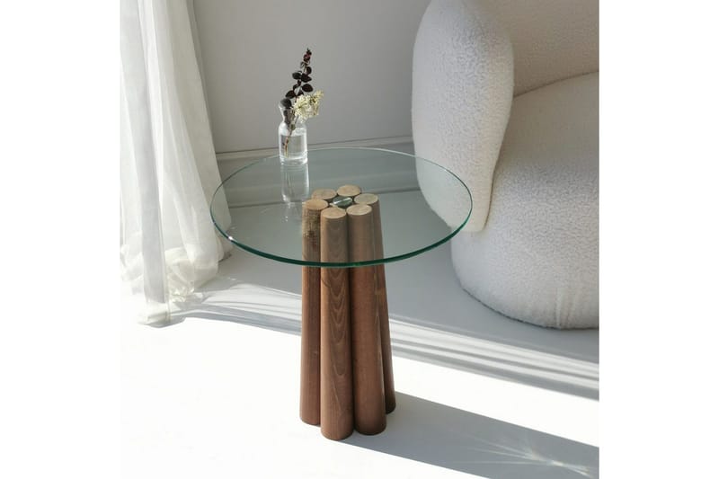 Soffbord Novera Valnöt / Transparent - Valnöt / Transparent - Möbler - Vardagsrum - Soffbord & vardagsrumsbord - Soffbord