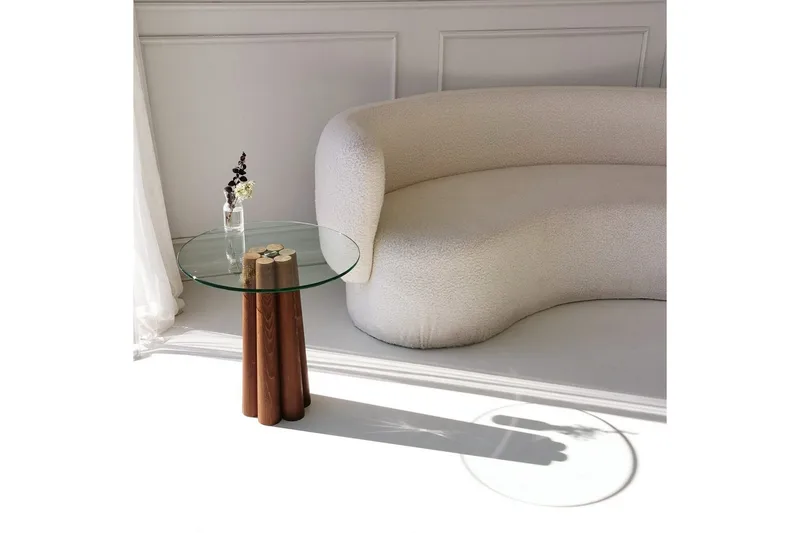 Soffbord Novera Valnöt / Transparent - Valnöt / Transparent - Möbler - Vardagsrum - Soffbord & vardagsrumsbord - Soffbord