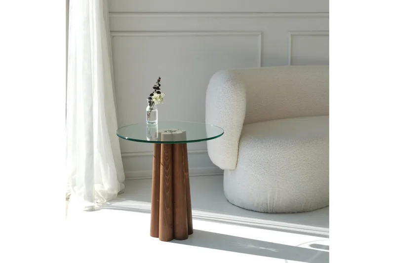 Soffbord Novera Valnöt / Transparent - Valnöt / Transparent - Möbler - Vardagsrum - Soffbord & vardagsrumsbord - Soffbord