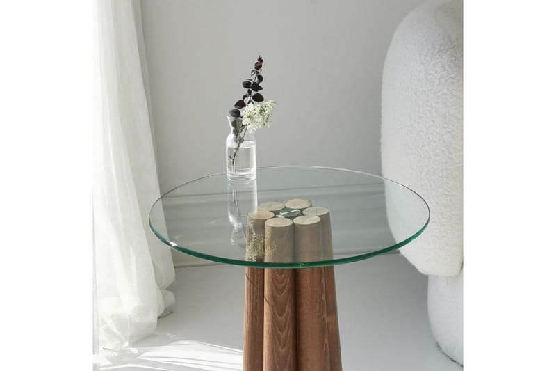Soffbord Novera Valnöt / Transparent - Valnöt / Transparent - Möbler - Vardagsrum - Soffbord & vardagsrumsbord - Soffbord