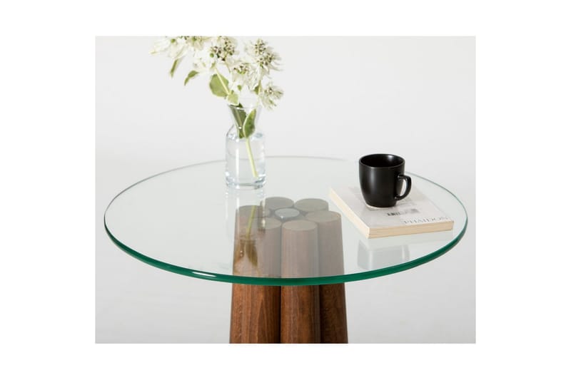 Soffbord Novera Valnöt / Transparent - Valnöt / Transparent - Möbler - Vardagsrum - Soffbord & vardagsrumsbord - Soffbord