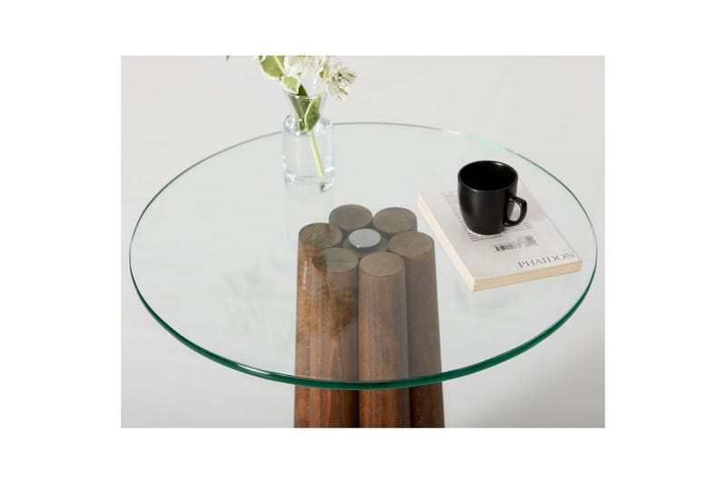 Soffbord Novera Valnöt / Transparent - Valnöt / Transparent - Möbler - Vardagsrum - Soffbord & vardagsrumsbord - Soffbord