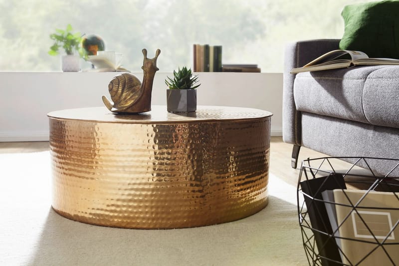 NYERA Soffbord 75 cm Runt Guld - Möbler - Vardagsrum - Soffbord & vardagsrumsbord - Soffbord
