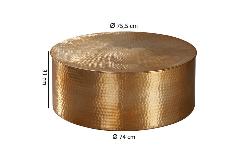 NYERA Soffbord 75 cm Runt Guld - Möbler - Vardagsrum - Soffbord & vardagsrumsbord - Soffbord