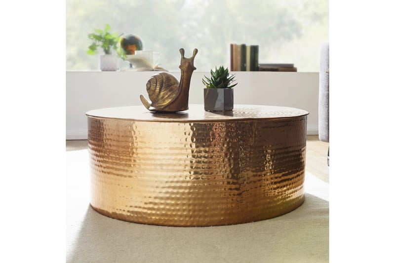 NYERA Soffbord 75 cm Runt Guld - Möbler - Vardagsrum - Soffbord & vardagsrumsbord - Soffbord