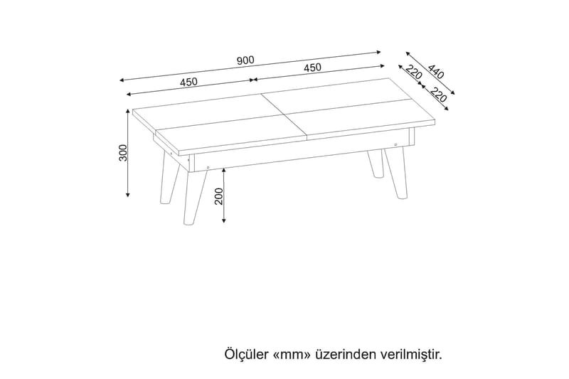 OBINE Soffbord 90 cm Schackmönstrat Vit/Valnötsbrun - Vit/Valnöt - Soffbord - Bord