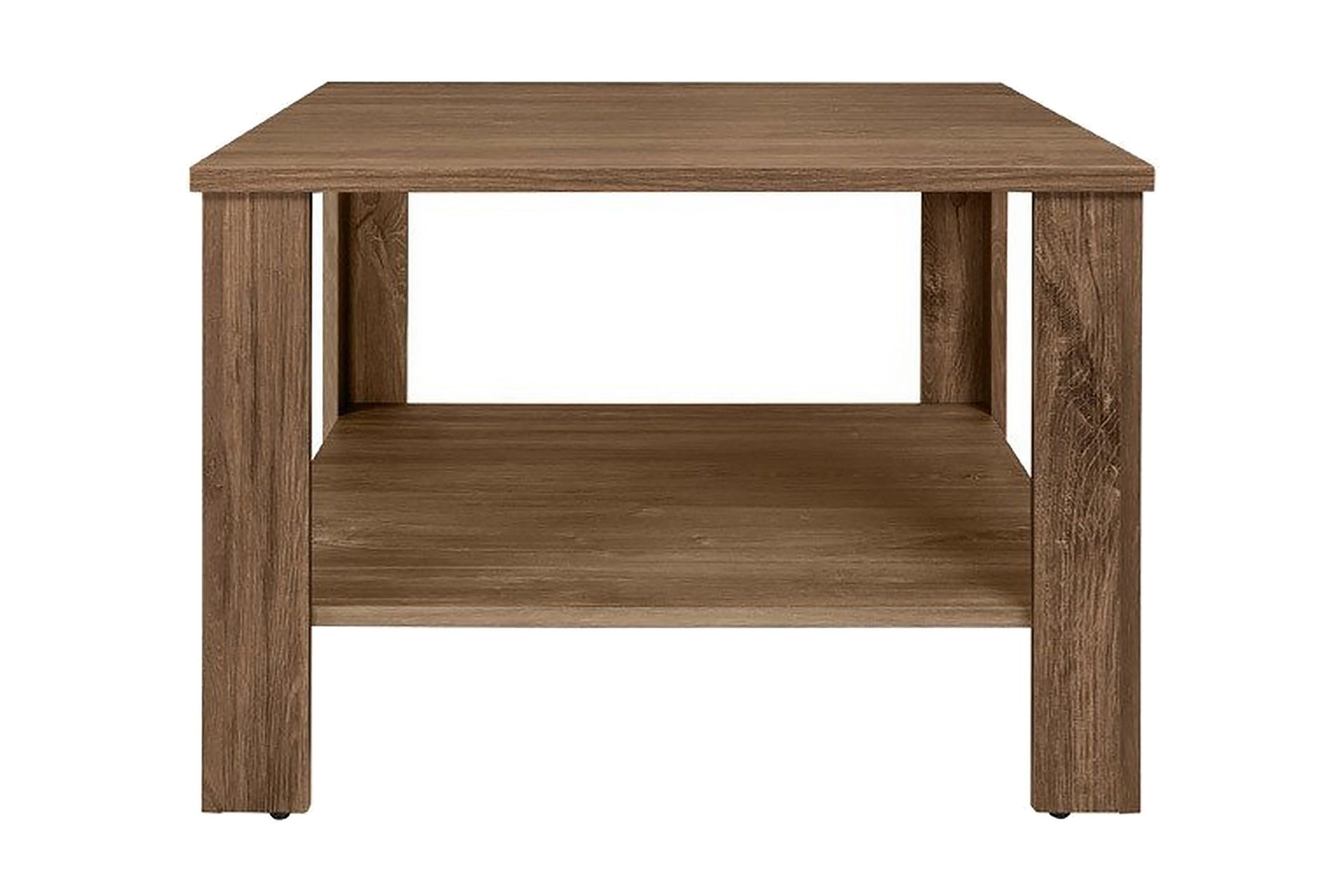 odettie soffbord 68 cm med förvaring hylla ek - brun