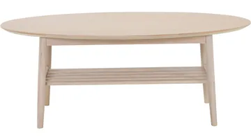 Soffbord Olsund Ovalt med Hylla - Vitpigmenterad - Möbler - Vardagsrum - Soffbord & vardagsrumsbord - Soffbord