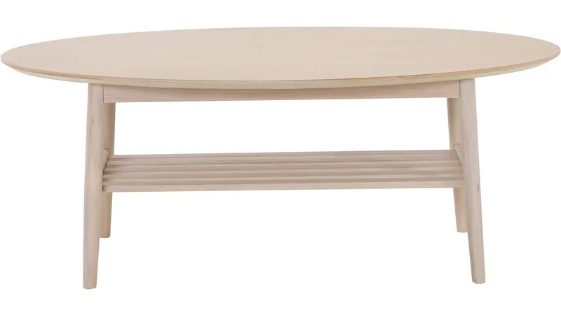 Soffbord Olsund Ovalt med Hylla - Vitpigmenterad - Möbler - Vardagsrum - Soffbord & vardagsrumsbord - Soffbord