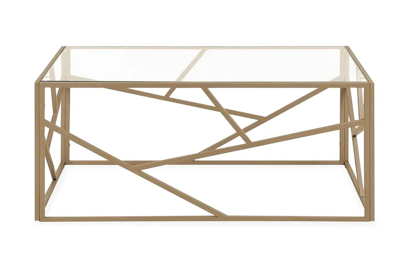 Orland 100 cm Rektangulärt Soffbord i Glas och Metall, Klar