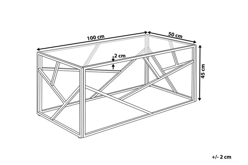 Orland 100 cm Rektangulärt Soffbord i Glas och Metall - Klar - Möbler - Vardagsrum - Soffbord & vardagsrumsbord - Soffbord