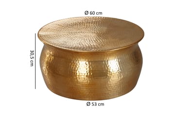 Osagie 60 cm Runt Soffbord i Metall med Hamrad Trumform - Guld - Möbler - Vardagsrum - Soffbord & vardagsrumsbord - Soffbord