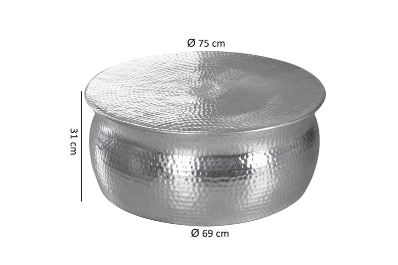 Osagie Soffbord 75 cm Runt - Silver - Möbler - Vardagsrum - Soffbord & vardagsrumsbord - Soffbord