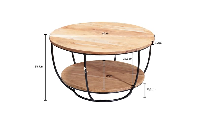 Oshry Soffbord 60 cm - Trä/natur - Möbler - Vardagsrum - Soffbord & vardagsrumsbord - Soffbord