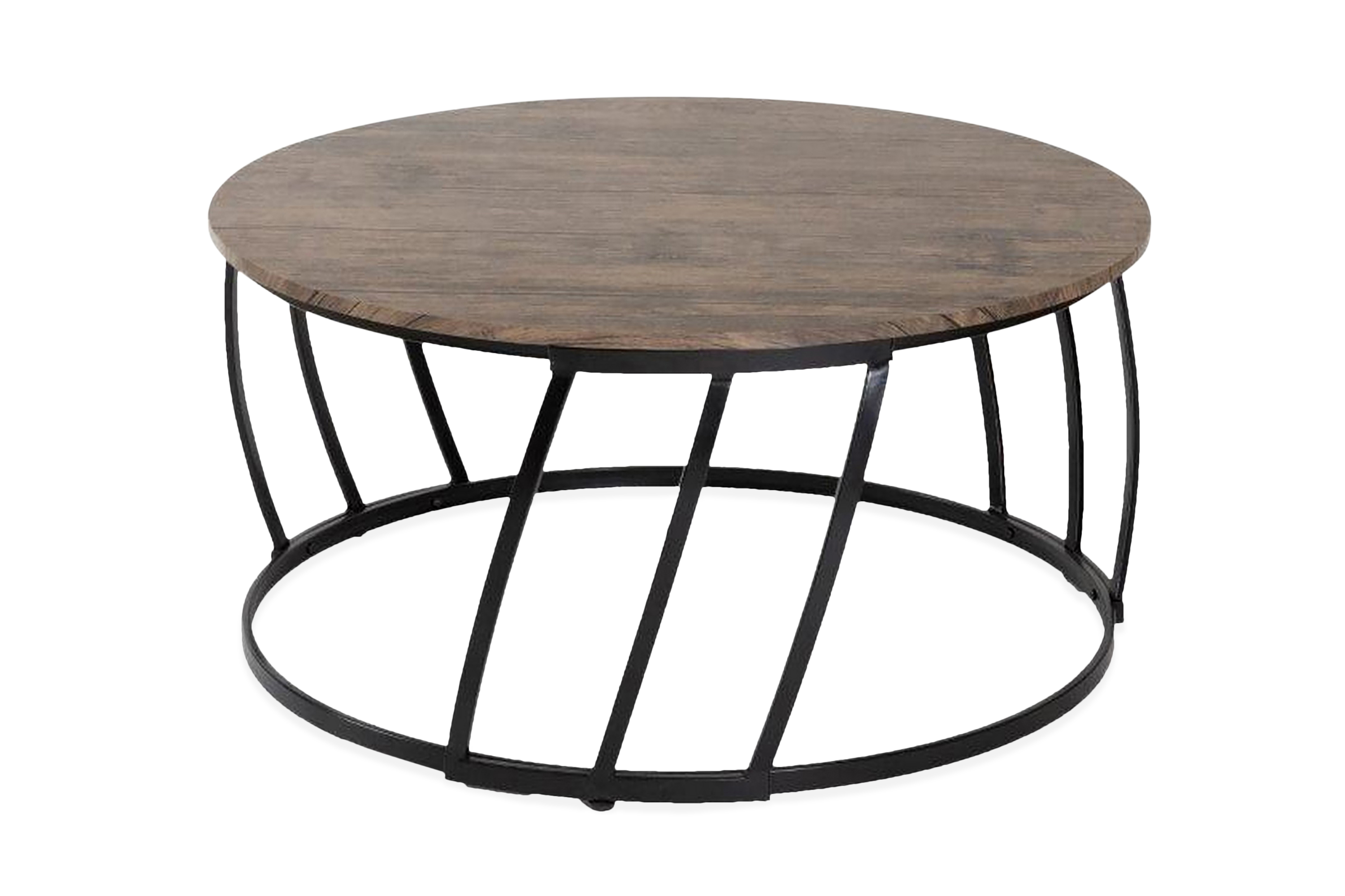 padriac soffbord 91 cm runt antikmönstrad brun/svart -