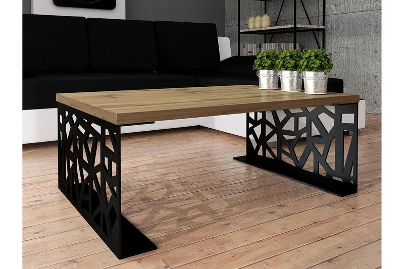 Palesia Soffbord 100 cm - Beige/Svart/Brun - Möbler - Vardagsrum - Soffbord & vardagsrumsbord - Soffbord