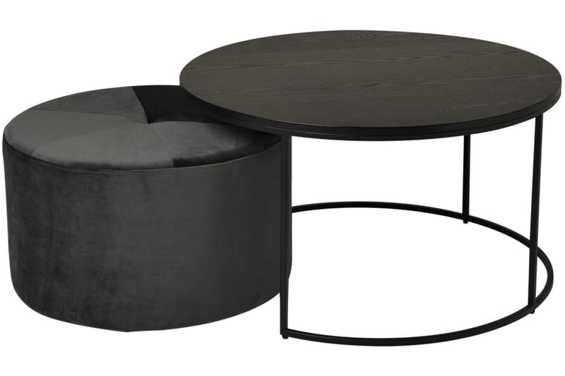 Pedona Soffbord 80 cm Runt med Puff - Svart - Möbler - Vardagsrum - Soffbord & vardagsrumsbord - Soffbord