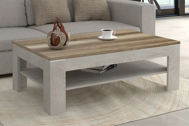 Perkhill Soffbord 120 cm med Förvaring Hylla - Brun/Grå - Möbler - Vardagsrum - Soffbord & vardagsrumsbord - Soffbord