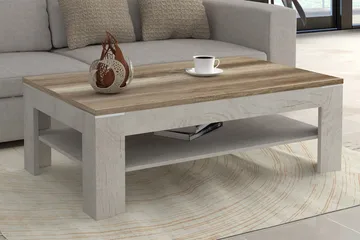 Perkhill Soffbord 120 cm med Förvaring Hylla - Brun/Grå - Möbler - Vardagsrum - Soffbord & vardagsrumsbord - Soffbord