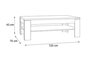 Perkhill Soffbord 120 cm med Förvaring Hylla - Brun/Grå - Möbler - Vardagsrum - Soffbord & vardagsrumsbord - Soffbord
