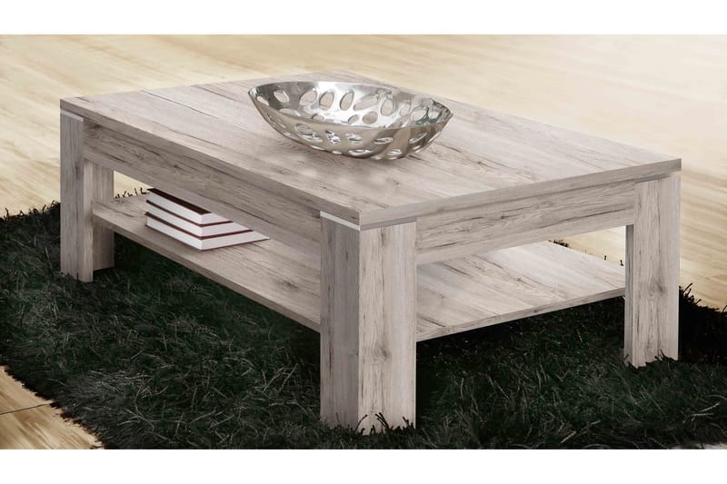 Perkhill Soffbord 120 cm med Förvaring Hylla - Brun/Natur - Möbler - Vardagsrum - Soffbord & vardagsrumsbord - Soffbord