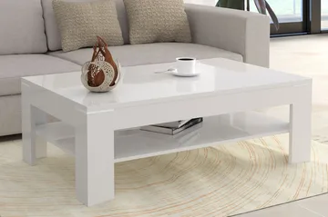 Perkhill Soffbord 120 cm med Förvaring Hylla - Vit - Möbler - Vardagsrum - Soffbord & vardagsrumsbord - Soffbord