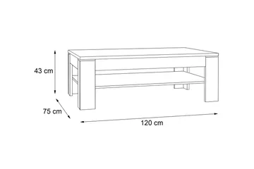 Perkhill Soffbord 120 cm med Förvaring Hylla - Vit - Möbler - Vardagsrum - Soffbord & vardagsrumsbord - Soffbord