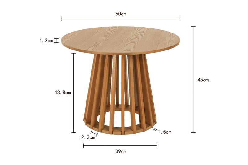 Peyra Soffbord Runt 60 cm Fanér - Ek - Möbler - Vardagsrum - Soffbord & vardagsrumsbord - Soffbord