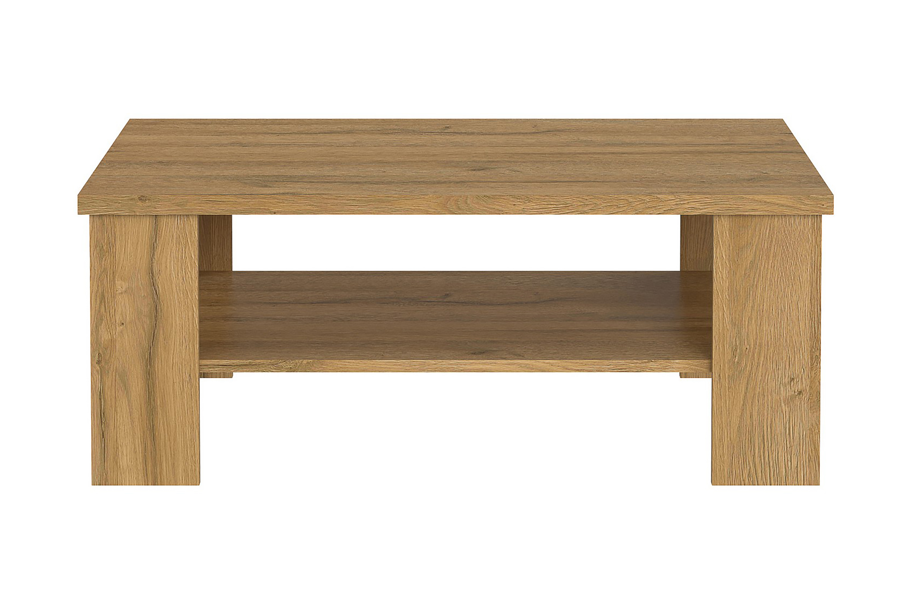 piniele soffbord 107 cm med förvaring hylla brun -