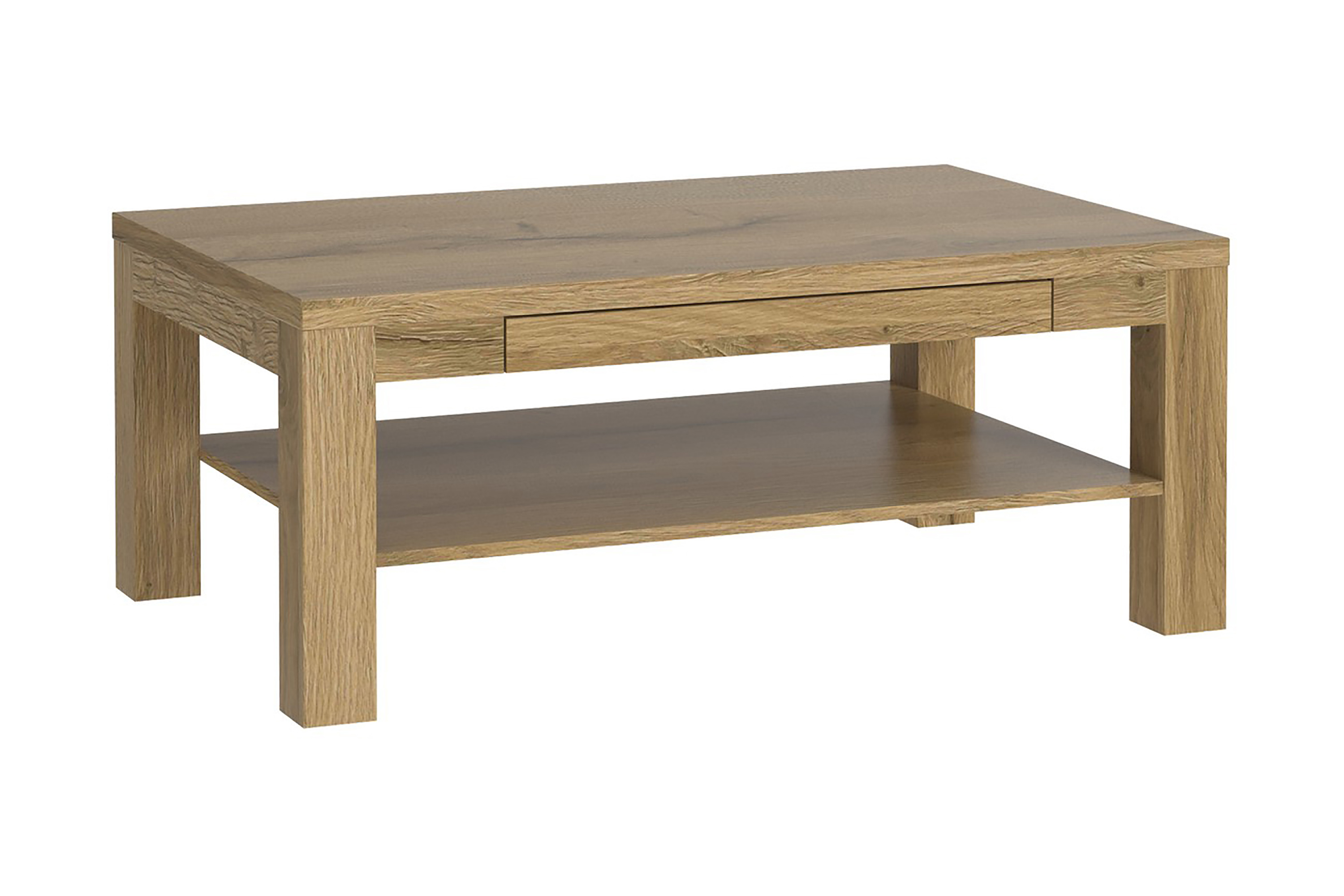 piniele soffbord 110 cm med förvaring hylla brun -