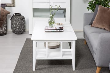 Piteå Soffbord 130 cm med Förvaring Hylla - Vit - Möbler - Vardagsrum - Soffbord & vardagsrumsbord - Soffbord