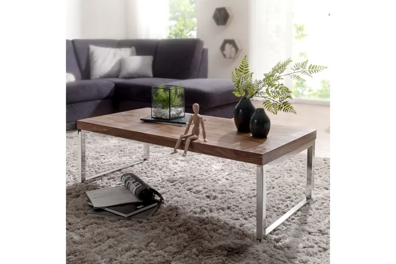 Plessey Soffbord 120 cm - Massivt Trä/Krom - Möbler - Vardagsrum - Soffbord & vardagsrumsbord - Soffbord