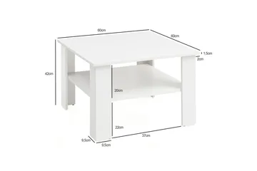 Podsiad Soffbord 60 cm - Vit - Möbler - Vardagsrum - Soffbord & vardagsrumsbord - Soffbord