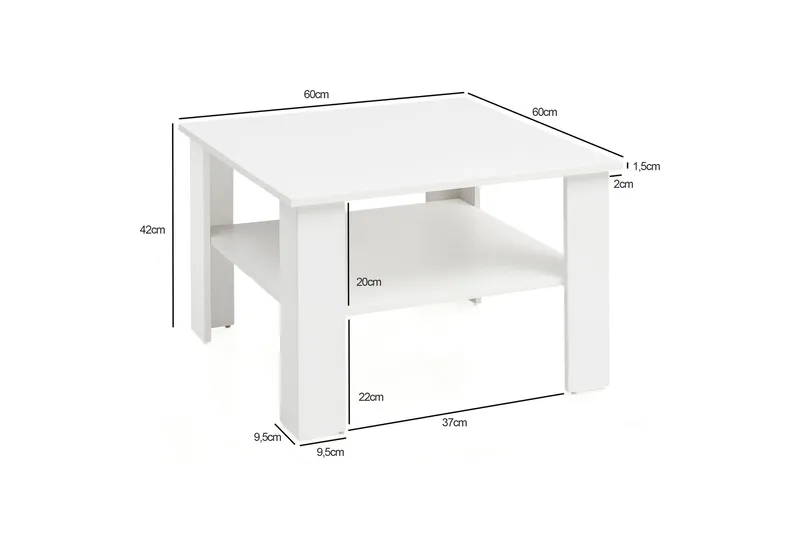 Podsiad Soffbord 60 cm - Vit - Möbler - Vardagsrum - Soffbord & vardagsrumsbord - Soffbord
