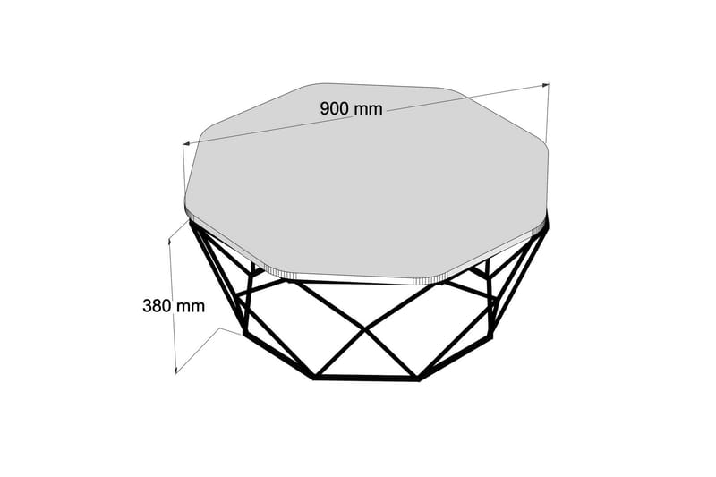 POLBAIN Soffbord 90 cm Kantigt Vit/Svart - Möbler - Vardagsrum - Soffbord & vardagsrumsbord - Soffbord