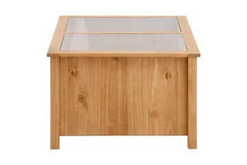 Purnima Soffbord 100 cm med Förvaring 2 Lådor + Hylla - Glas/Brun - Möbler - Vardagsrum - Soffbord & vardagsrumsbord - Soffbord